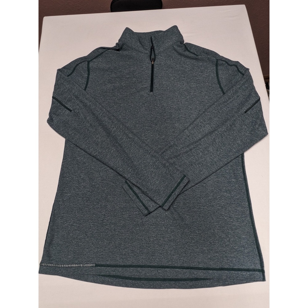 Lululemon Mens Metal Vent Tech 1/2 Zip Pullover XL Heathered Green Teal Training